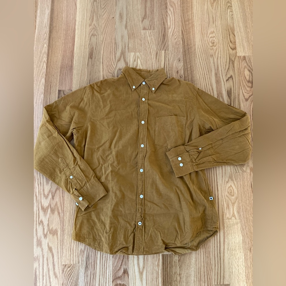 NN07 No Nationality Levon Corduroy Shirt in Yellow